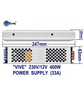 Vive 230V/12V 33A 400W Slim Led Power Supply